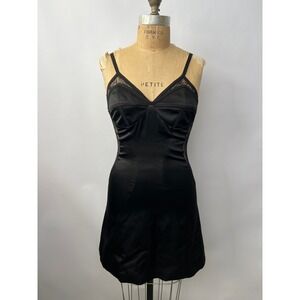 Kim Shui Black Satin Lace Panel Mini Dress‎ Size S NWT